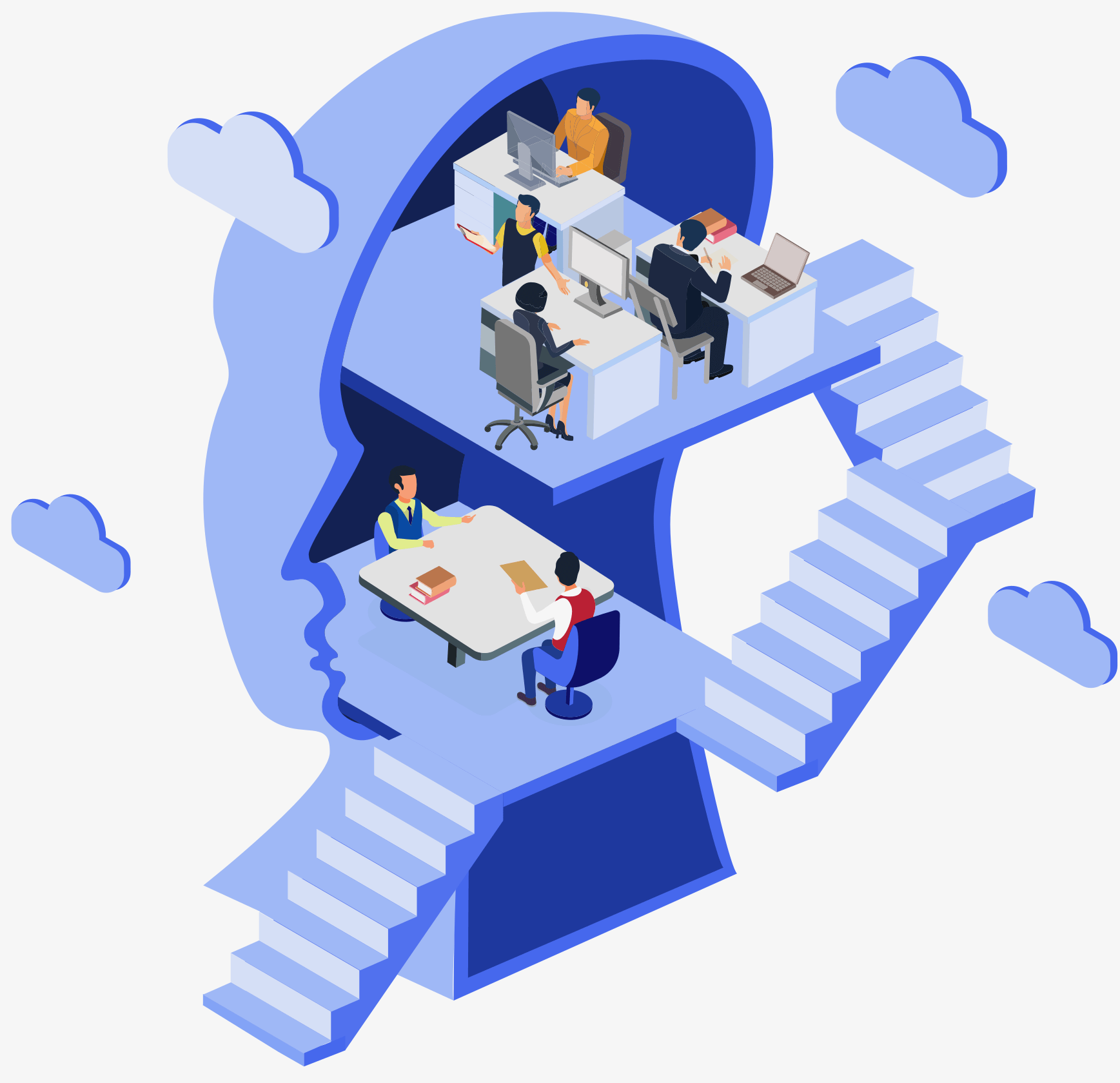 illustration containing people working together to representing the comply solution