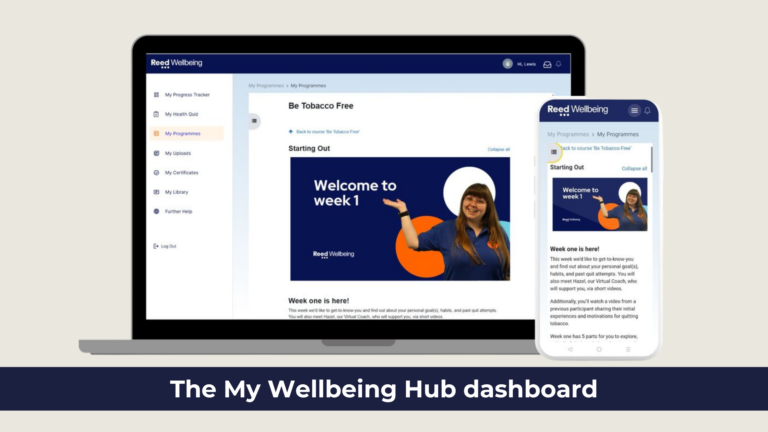 The My Wellbeing Hub dashboard